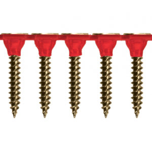 Collated fine thread needle point screws